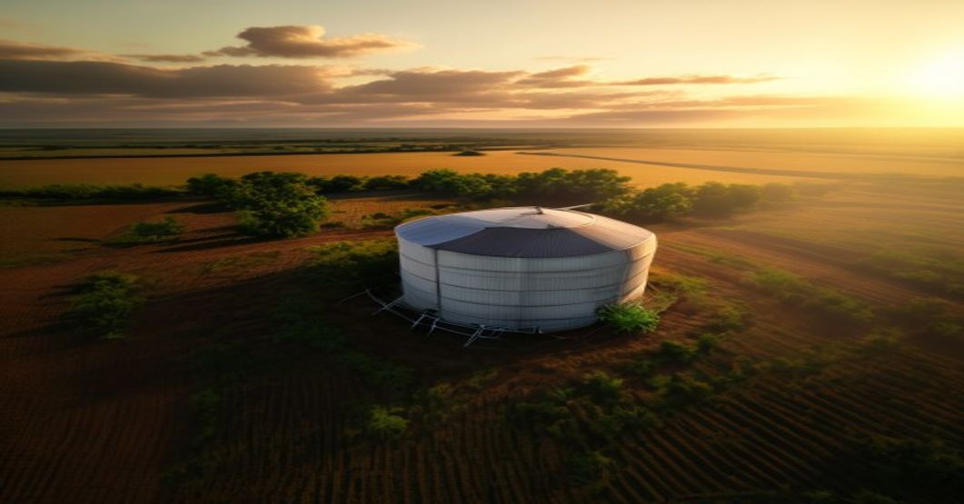 Silos de grãos em fazenda de soja em Montividiu — perícia em construção rural